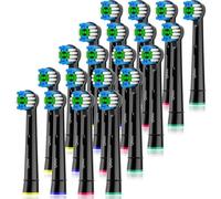 Qitizu Recambios Cepillos Compatible con Cepillos Electricos Oral B, Cabezales de Dientes para Pro Vitality Smart Genius (20 Negro, 20 unidad (Paquete de 1))