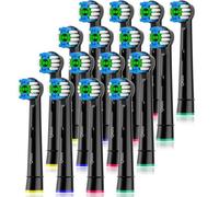 Qitizu Recambios Cepillos Compatible con Cepillos Electricos Oral B, Cabezales de Dientes para Pro Vitality Smart Genius (16 Negro, 16 unidad (Paquete de 1))