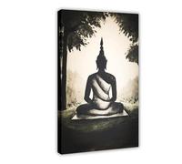 QITJSGD Lienzo decorativo con silueta de Buda, para decoración de pared, para sala de estar, dormitorio, 50 x 75 cm