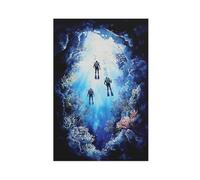 QITUBVAF Divers in the Deep SeaCanvas Poster Wall Art Decor Print Picture Paintings for Living Room Bedroom Decoration 20x30inch (50x75cm)