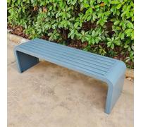 QIUCHIREMAI Banco Exterior Jardin Banco de Parque Metal Sin Brazos Jardin Marco de Acero Resistente la Intemperie para Porche Patio CéSped Patio Trasero Gray 86.6 * 15.7 * 33.46