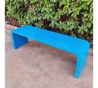 QIUCHIREMAI Banco Exterior Jardin Banco de Parque Metal Sin Brazos Jardin Marco de Acero Resistente la Intemperie para Porche Patio CéSped Patio Trasero Sky 86.6 * 15.7 * 33.46