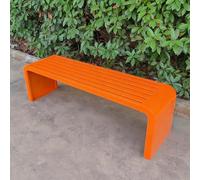 QIUCHIREMAI Banco Exterior Jardin Banco de Parque Metal Sin Brazos Jardin Marco de Acero Resistente la Intemperie para Porche Patio CéSped Patio Trasero Orange 86.6 * 15.7 * 33.46