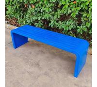 QIUCHIREMAI Banco Exterior Jardin Banco de Parque Metal Sin Brazos Jardin Marco de Acero Resistente la Intemperie para Porche Patio CéSped Patio Trasero Blue 86.6 * 15.7 * 33.46