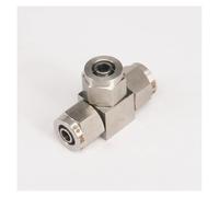 Qiuck Fit Hose O.DxI.D 8x6mm Equal Tee 3 Ways 304 Stainless Steel Hex Quick Joint Fitting Quick Connector