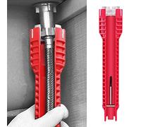 Qiuerte 8 en 1 multifuncional fregadero baño llave, herramienta de instalación de plomería grifo de tubería de agua para el hogar lavabo, válvula de esquina fregadero herramienta de eliminación de