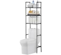 QIUFEN Estantería de Baño sobre Inodoro, 3 Niveles, Estante de Almacenamiento de baño, Ahorra Espacio, Mueble baño para Baño, Lavandería, Negro