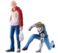 Qiufman Saitama Figuras de Acción Anime Escultura Genos Figura 16 cm Estatua de Pie Anime PVC Modelo Navidad Coleccionables Regalo para Fans