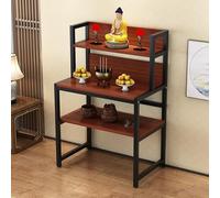 QIUHTR Mesa de Altar de Buda con Almacenamiento, Mesa de Altar Personal, fácil de Montar, para Sala de Estar, Dormitorio y Oficina(Walnut Color,80 * 40 * 120cm)