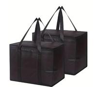 QIULKU Bolsa Termica Pizza,Bolsa de Reparto para Pizzas El ultramarinos Aislado de la Capacidad Grande empaqueta el Bolso Ligero Reutilizable Suave más Fresco Entrega Comida del