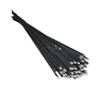 QIULKU Bridas Metalicas,Brida Metalica 100 Bridas de Acero Inoxidable 304 de Color Negro con autobloqueo, Resistentes a Altas temperaturas y a la oxidación, de 4,6 mm(4.6x150mm)