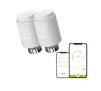 Qiumi Actuador de radiador inteligente WiFi programable, válvula termostática para radiador, compatible con Alexa Googlehome, no requiere puerta de enlace, WiFi Direct