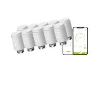 Qiumi Actuador de radiador inteligente WiFi programable, válvula termostática para radiador, compatible con Alexa Googlehome, no requiere puerta de enlace, WiFi Direct