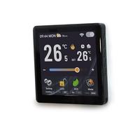 Qiumi Termostato inteligente con pantalla táctil HD de 4 pulgadas, pantalla IPS de vidrio templado, control de voz (Alexa/Google Home), horario programable de 7 días, ventilador y control HVAC