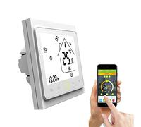 Qiumi Termostato WiFi Agua programable Pantalla LCD 5A 95-240V calefacción | Regulador de temperatura compatible Alexa & Google Home para calderas de agua domésticas