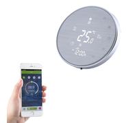 Qiumi Termostato WiFi para calefacción Individual de calderas de Gas/Agua Funciona con Amazon Alexa, Google Home IFTTT, Contacto seco 5A 95~240V,Innovación Panel Cepillado