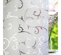 QIUMING 1 Pieza de película de Vidrio para Ventana, autoadhesiva, con patrón de tulipán, para baño, hogar, película Decorativa, decoración de Ventanas