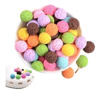 QIUMING 27 Piezas Simulación De Postre Modelo de Comida Falsa De Bolas De Helado Artificiales Helado Adecuado para la decoración de la Tienda del hogar, Accesorios de exhibición (Helado Grande)