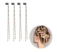 QIUMING 4 piezas brillantes cintas para el pelo Cadenas de Pelo de Diamantes de Imitación Horquilla de moda con borlas Adecuado para niñas y mujeres Para el uso diario de las niñas (Color)