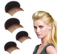 QIUMING 4 piezas Clip De Peine De Esponja Inserción Pinza Bump Up Hair Peine de Aumento de Cabello de Esponja Base de Aumento de Volumen de Cabello inserto para el cabello para Mujeres Peinado (A)