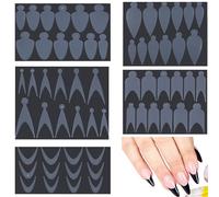 QIUMING 60pcs Molde De Extensión De Uñas Postizas molde de extensión de uñas de gel de uñas francesas puntas de extensión pegatinas de plantilla de uñas pegatinas de uas para bricolaje（ (Transparente)
