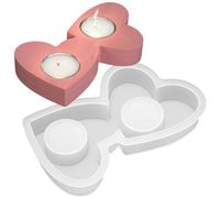 QIUMING corazones de silicona para velas 3D portavelas de silicona portavelas de cemento DIY moldes de silicona para hormigón para manualidades, decoración de Navidad, fiesta (corazón)