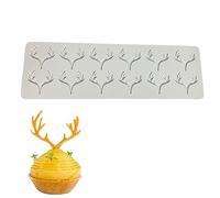 QIUMING Cuerno de alce Moldes de Silicona 3D Molde de Encaje para Tartas Hojas De Modelado Molde De Silicona de Encaje de Fondant Pasteles de Silicona para Decoración de Pasteles Chocolate Galleta (A)