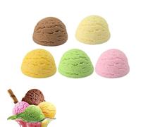 QIUMING Di Palline Di Gelato Finte Simulazione Dessert Simulazione Realistica Dessert Alimentari Adecuado para el hogar, Cocina, decoración de Bodas,panadería,Accesorios fotográficos (5, Helado)