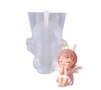 QIUMING DIY Molde Epoxi molde de jabón Molde De Silicona para Velas Mold de Silicona 3D Cera Molde para Hacer Velas ángel DIY moldes molde de vela para hacer velas cera perfumada (Blanco A)