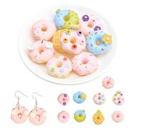 QIUMING Donuts Resina Flatback Simulazione Dessert Surtido de Charms de Slime para el hogar, decoración de para Scrapbooking Hecho a Mano de Bricolaje Funda del teléfono móvil joyería (Donuts)