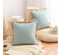 QIUMING Fundas para Cojines de Lino y algodón, Almohadas nórdicas para Cama, Sala de Estar, sofá, Almohadas Decorativas de 18x18, Fundas de Almohada nórdicas para decoración del hogar