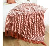 QIUMING Mantas Informales Blancas de Estilo nórdico, Chal Tejido Suave y cómodo, Manta para sofá, Cubierta para el Extremo de la Cama, Colcha Decorativa para Viaje y Hotel