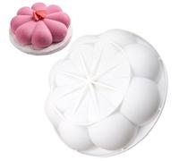 QIUMING Molde circular de silicona Molde de silicona para hornear de flores Molde de Silicona de Encaje Mat para Pastel Para pasteles de mousse, chocolates, muffin y moldes de pudín (flores)