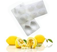 QIUMING Molde de silicona con forma de frutas fresa de mousse de silicona Molde para Tarta de Limón fácil de desmoldar Moldes de Chocolate postres pudín Pastel Mousse Navidad (limón，6-Cavidad)