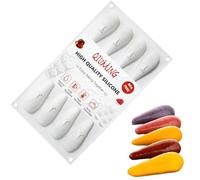 QIUMING Molde de silicona con forma de frutas fresa de mousse de silicona moldes de silicona para chocolate de Pascua Moldes de Chocolate postres pudín Pastel Mousse (12 cavidades, zanahorias)