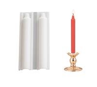 QIUMING moldes para velas de silicona Molde para velas DIY Molde para velas caseras largas Velas de pilar para hacer velas para hacer velas de Navidad decoración del hogar (blanco, 2x18cm)