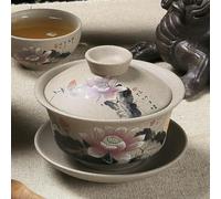 QIUMING Tetera de Kung Fu, cerámica, Arcilla, Taza de té, Juego de té Tradicional Hecho a Mano Gaiwan clásico