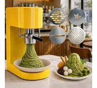 QIUNAOZI Máquina para Hacer Helados con Forma de Fideos, Barras de Helado Tipo Espagueti, 4 moldes Intercambiables, 28-30 litros/Hora de Helado, fácil de Usar para heladerías y Bares de Snacks Yellow