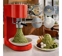 QIUNAOZI Máquina para Hacer Helados con Forma de Fideos, Barras de Helado Tipo Espagueti, 4 moldes Intercambiables, 28-30 litros/Hora de Helado, fácil de Usar para heladerías y Bares de Snacks Red