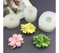 Qiundar - Molde de silicona con forma de flor de cerezo en 3D, forma de vela, perfumada, molde de silicona, forma de flores, velas, flores, para manualidades hechas a mano