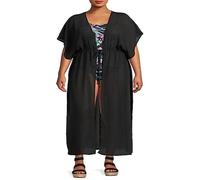 QIUNI Women`s Plus Size Print Kimono Swimsuit Cover-Up
