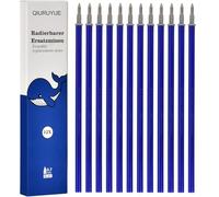 QIURUYUE 12 Recambio Minas Borrables Azules Boligrafos, Compatibles con Legami, Fáciles de Borrar, Punta 0,7 mm, Altura 13 cm