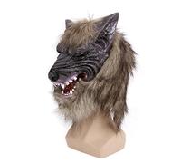 qiuxiaoaa Halloween Látex Animal Lobo Cabeza con Pelo Disfraces Fiesta de Disfraces Miedo Halloween Entrega aleatoria