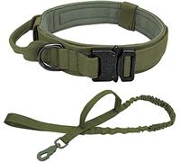 QIUYMGFG Correa de Perro Correas Extensibles Correa táctica Militar para Collar de Perro, Collares de Perro medianos y Grandes, Plomo para Pastor alemán(Green,XL)