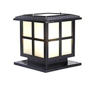 QIVGXBO Poste De Luz Solar Rústico Lámpara De Tapa De Columna Impermeable Iluminación De Paisaje De Aluminio De Linterna De Estilo Vintage Iluminación Solar De Las Lámparas Rurales Cuadradas