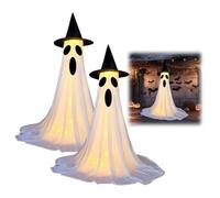 Qivine 2 Piezas Fantasma Halloween al Aire Libre, Decoraciones de Fantasmas de Halloween Espeluznante, Prop Adornos Estacionales para Planificadores de Eventos, Niños, Padres (145cm)