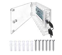 Qivine 2 Piezas Protector de Termostato Digital, Cubierta de Caja de Bloqueo de Termostato Calefaccion Transparente, Acrílico Funda de Termostática Universal con Cerradura y Llave