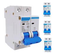 Qivine 4 Piezas Interruptor Magnetotermico Automático 2P, DC 1000V 63A Interruptor de Circuito Fotovoltaico, Magnetotérmico para Sistema de Energía, Solar, Sistema de Comunicación