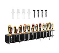 Qivine 40 cm Organizador Herramientas Pared, Destornillador Soporte Herramientas Pared con Tornillos y Tubo Expansión, Organizador Taller Garajes, Talleres y Bancos Trabajo (23Agujeros B)