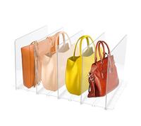 Qivine 5 Piezas Organizador de Bolsos de Mujer, Transparentes Estantes Divisores Separador de Bolsos para Armario, Ajustables Estante de Almacenamiento para Cocina, Dormitorio